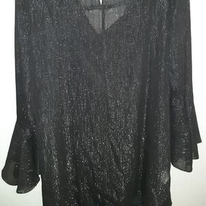 BCBGShimmery black/ spaghetti dress under